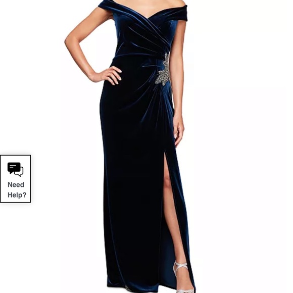Alex Evenings Dresses & Skirts - Alex Evening Formal Blue Velvet Dress